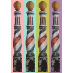 Gold Topped Barbershop Pole