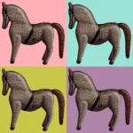 Painted Wood Toy Horse