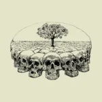 Skulls with Tree Design Vector