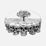 Skulls with Tree Design Vector