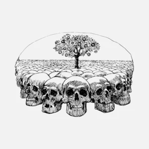 Skulls with Tree Design Vector