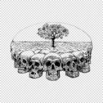 Skulls with Tree Design Vector