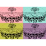 Skulls with Tree Design Vector
