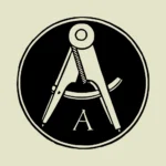 Alphabet 'A' Compass Divider Vector