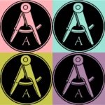 Alphabet 'A' Compass Divider Vector