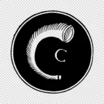 Alphabet 'C' Horn Vector
