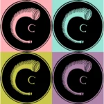 Alphabet 'C' Horn Vector