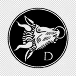 Alphabet 'D' Bull Vector