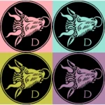 Alphabet 'D' Bull Vector