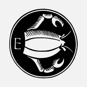 Alphabet 'E' Crab Vector