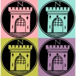 Alphabet 'N' Castle Gate Vector