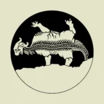 13th Century Beast Monster Tile Design Vector