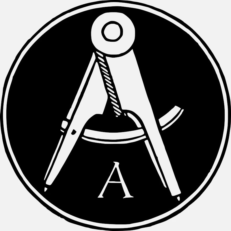 Alphabet 'A' Compass Divider Design Vector