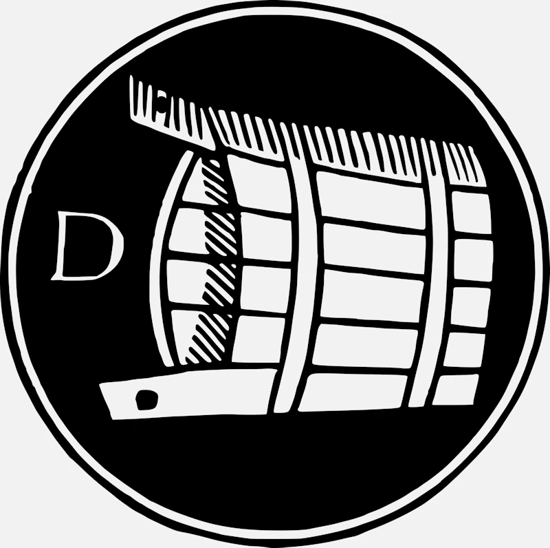 Alphabet 'D' Barrel Design Vector