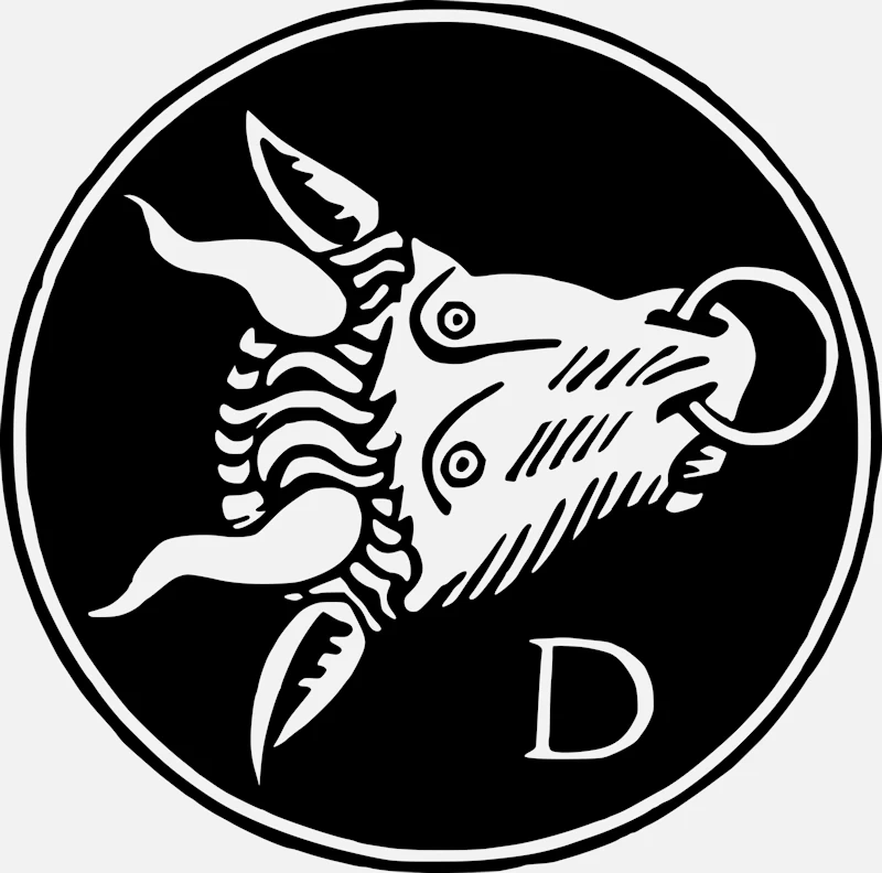 Alphabet 'D' Bull Design Vector