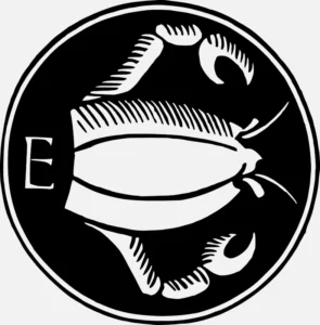 Alphabet 'E' Crab Design Vector