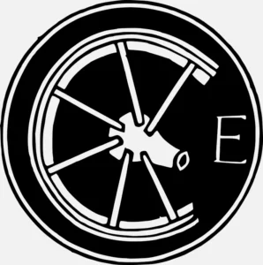 Alphabet 'E' Wheel Design Vector
