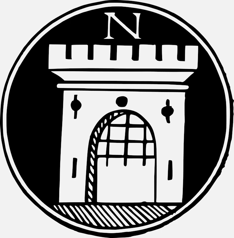 Alphabet 'N' Castle Gate Design Vector