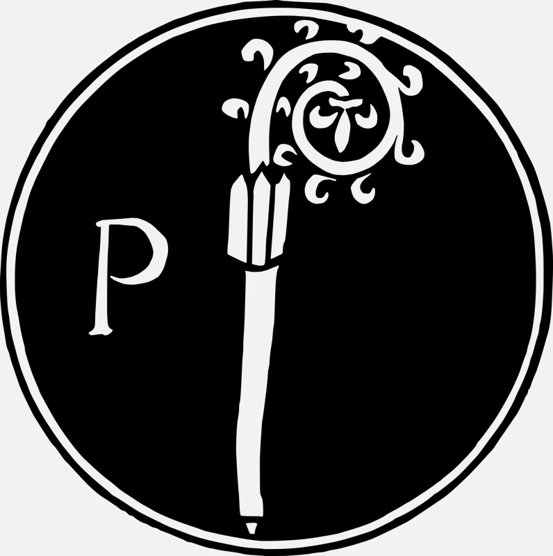 Alphabet 'P' Crozier Design Vector