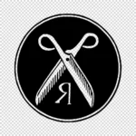Alphabet 'R' Scissors Vector Design