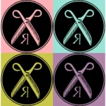 Alphabet 'R' Scissors Vector Design