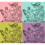 Cupid Beating Female Figures from a Chariot Vector