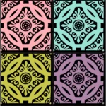 English Tiles from Oxford Plate 10 Vector