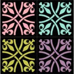 English Tiles from Oxford Plate 6 Vector