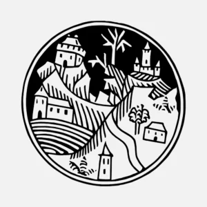 Medieval Town Alphabet Design Vector
