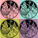 Medieval Town Alphabet Design Vector