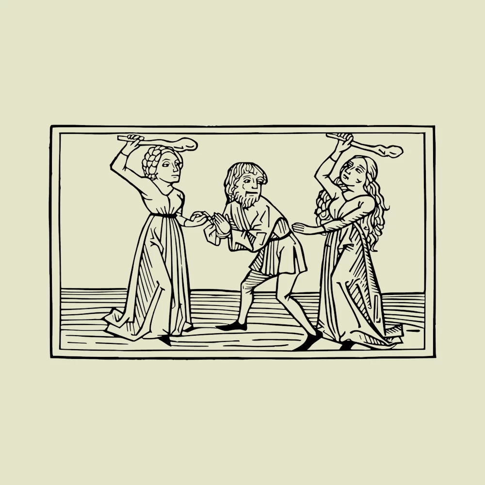 The Punishment of Lamech by his Wives Adah and Zillah Vector