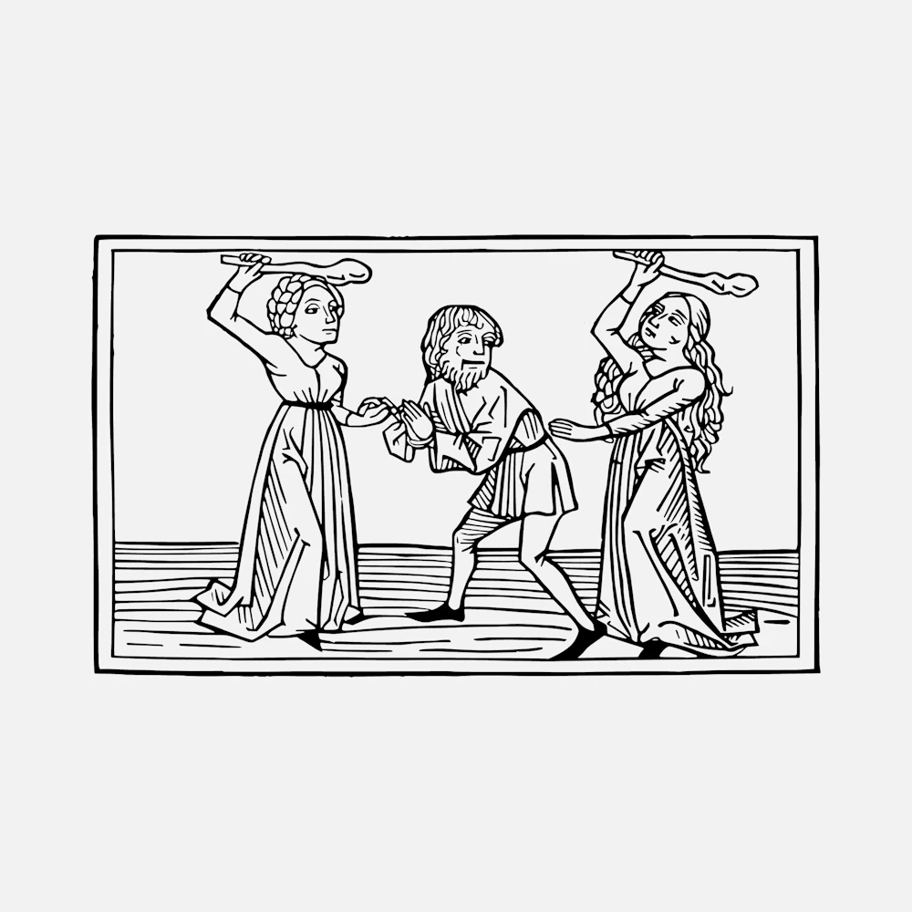 The Punishment of Lamech by his Wives Adah and Zillah Vector