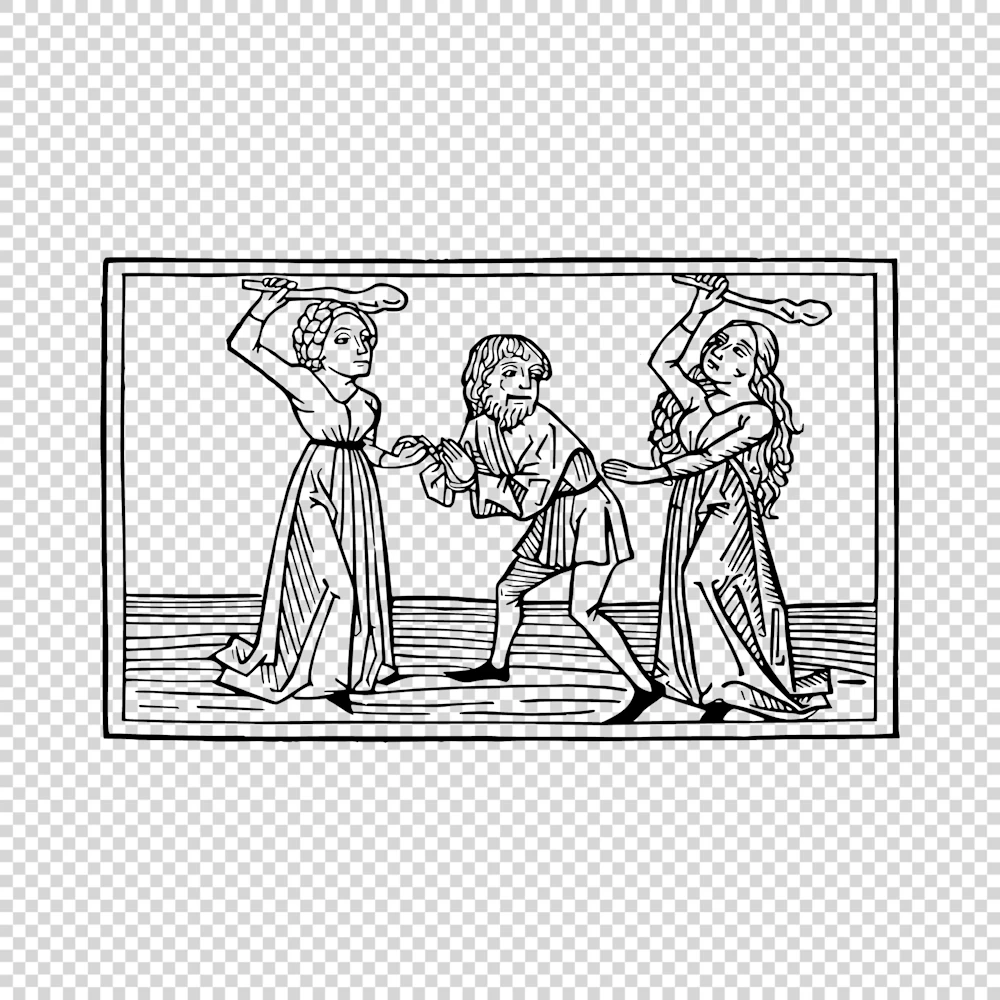 The Punishment of Lamech by his Wives Adah and Zillah Vector