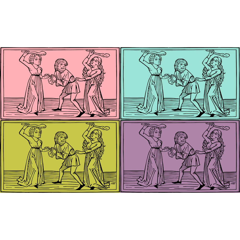The Punishment of Lamech by his Wives Adah and Zillah Vector