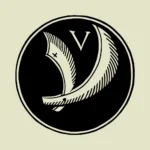 Alphabet 'V' Curved Blades Design Vector