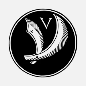 Alphabet 'V' Curved Blades Design Vector