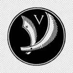 Alphabet 'V' Curved Blades Design Vector