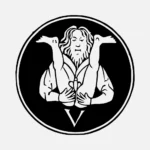 Alphabet 'V' Naked Man Design Vector