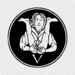 Alphabet 'V' Naked Man Design Vector