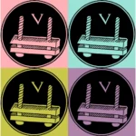 Alphabet 'V' Swing Design Vector