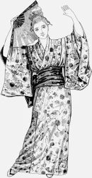 Japanese Kimono Costume Vector